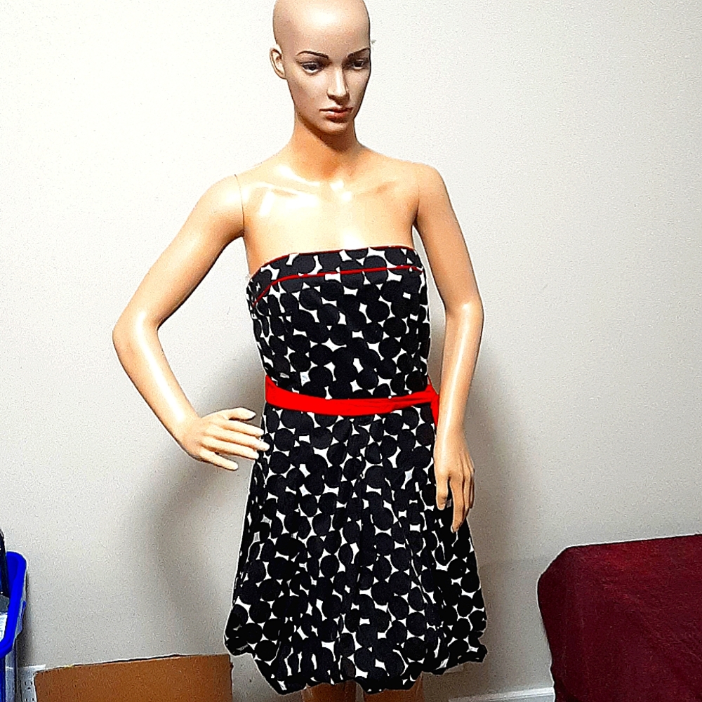 B.Darlin sleeveless Dress Black poker Dots Size 7 to 8